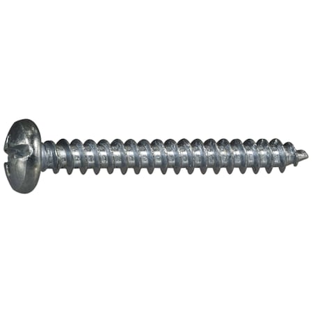Midwest Fastener Sheet Metal Screw, #10 x 1-1/2 in, Zinc Plated Steel Pan Head Combination Phillips/Slotted Drive 03191